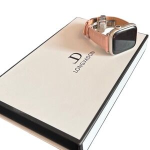 Longvadon Caiman Series Apple Watch Band Strap 38/40/41mm Pink Leather